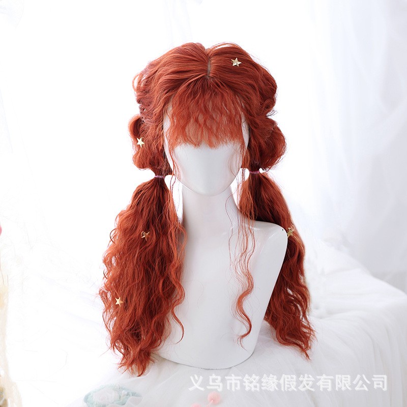 LOL-13 wig rambut palsu wanita brave princess orange curly import