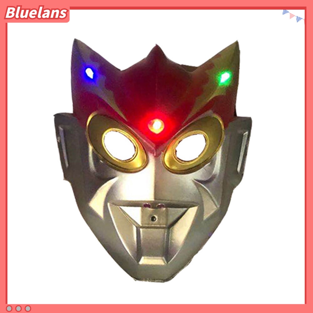 Topeng Full Face Desain Ultraman Dengan Lampu LED Untuk Pesta Halloween Dan Natal