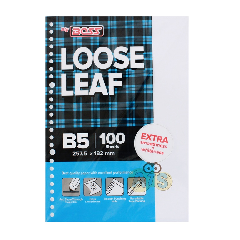 

Isi Ulang Binder 26 Lubang/ Loose Leaf B5 POLOS Big Boss isi 100 lembar