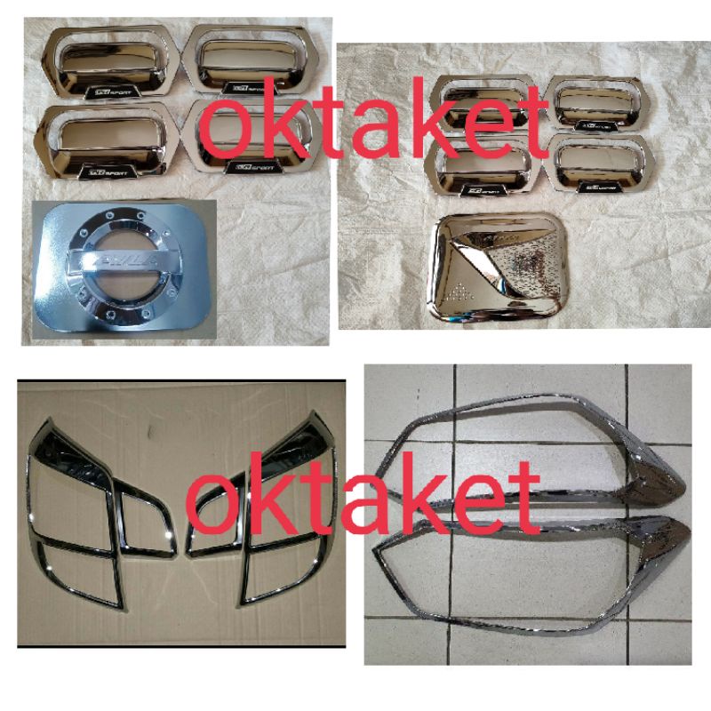 paket lengkap garnish depan belakang outer handle tank cover Agya Ayla 2017 2021 2022 gr sport chrome