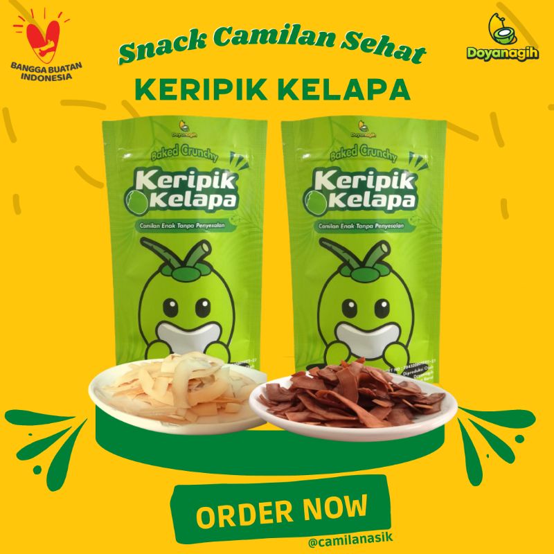 

Makanan Camilan Keripik Buah Kelapa Manis Gurih Diet Isi 2pcs