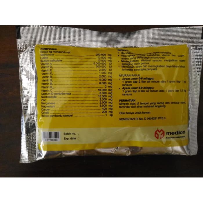 Obat Vitamin Penggemuk Ayam NEOBRO 1 DOS