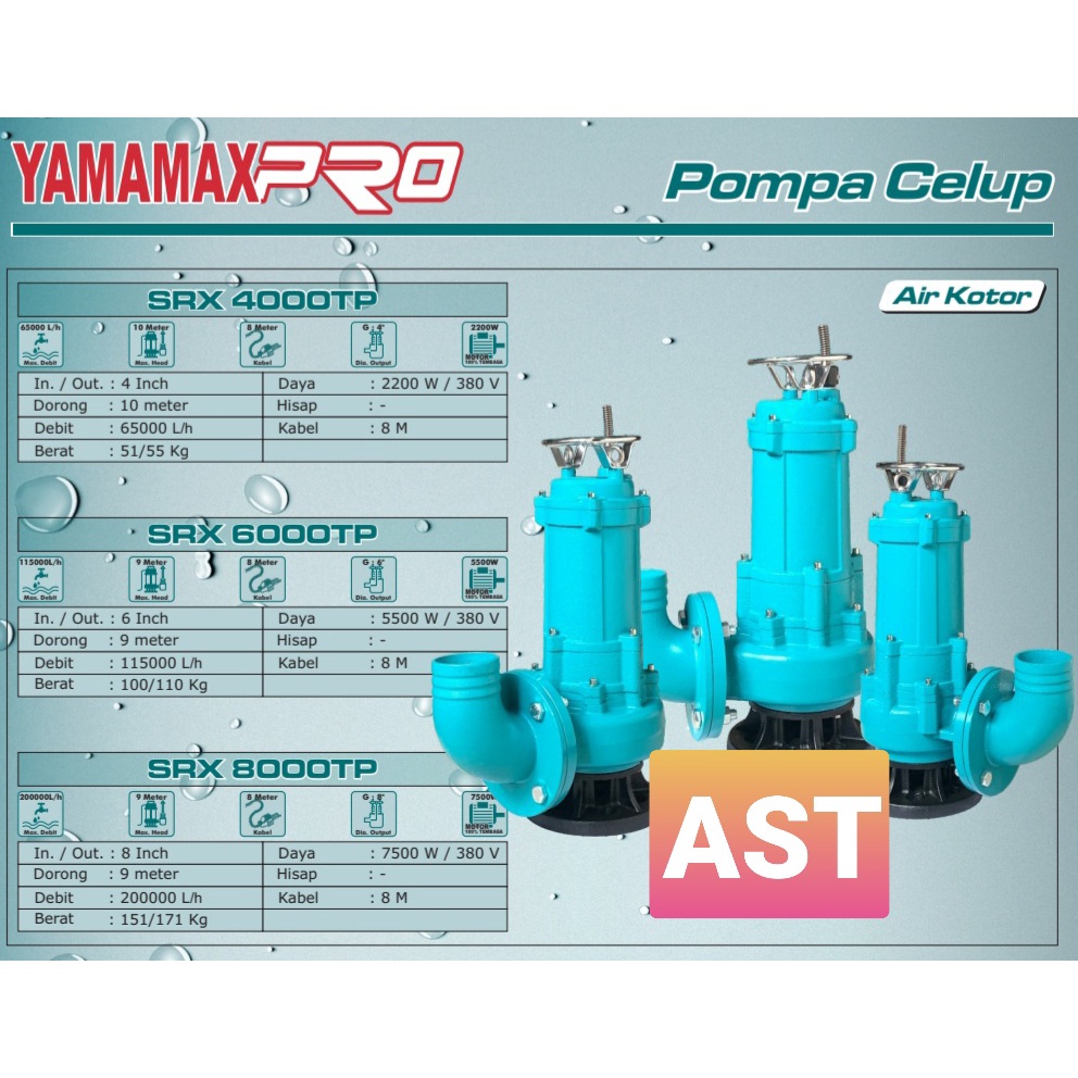 POMPA CELUP SRX 4000 TP 3 PHASE (AIR KOTOR) / YAMAMAX-PRO