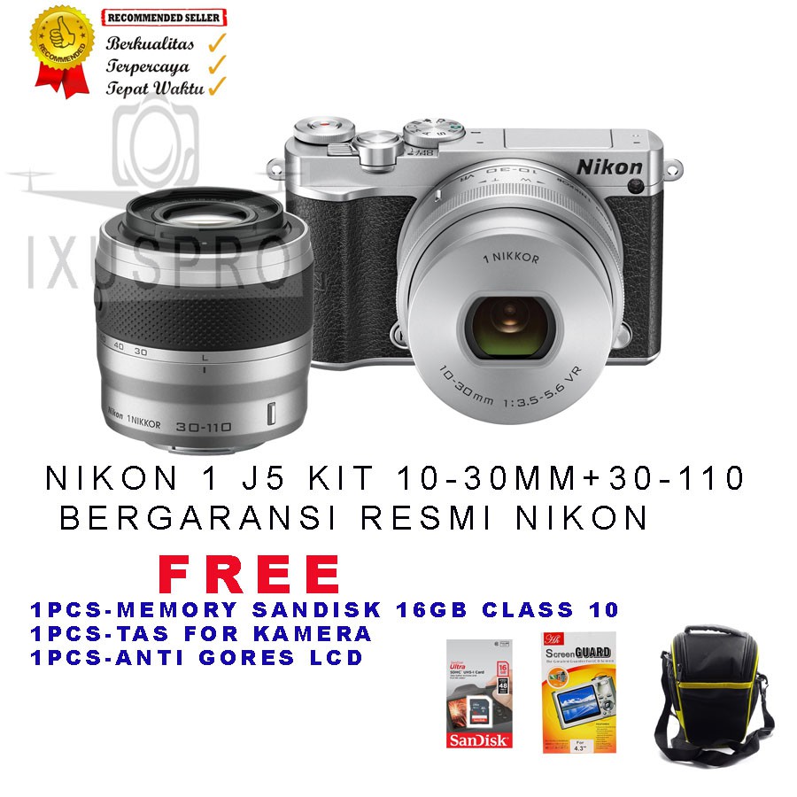 NIKON 1 J5 LENSA 10-30MM   30-110MM / KAMERA NIKON 1 J5 DOBLE LENSA