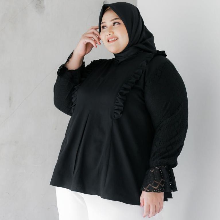 Terbaru BIGISSIMO ELLE BROCADE BLOUSE ATASAN BIGSIZE JUMBO 87H