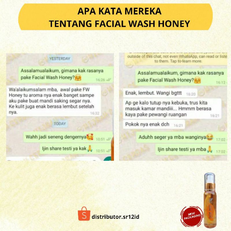 Facial Wash Honey SR12 100 ml Sabun Cair Sabun Herbal Sabun Muka Pembersih Wajah Kulit Normal Kering