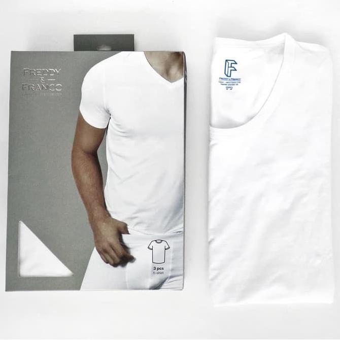 Oblong T-Shirt Freddy & Franco 1 Pak = 3 Pcs / Kaos Dalam / Tshirt U4565