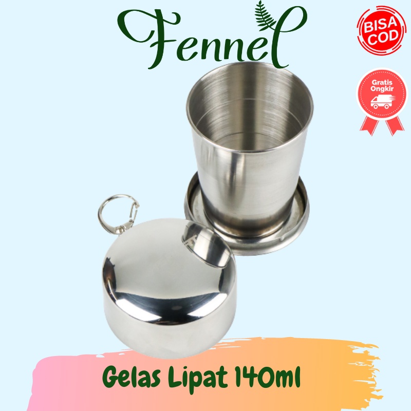 Gelas Lipat Camping Bentuk Gantungan Kunci 140ml BS150