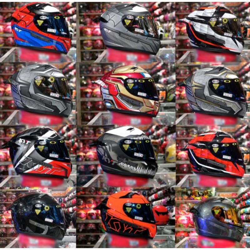[COD] Helm KYT K2R Paket Ganteng Full Face Solid Motif Marvel Original SNI DOT