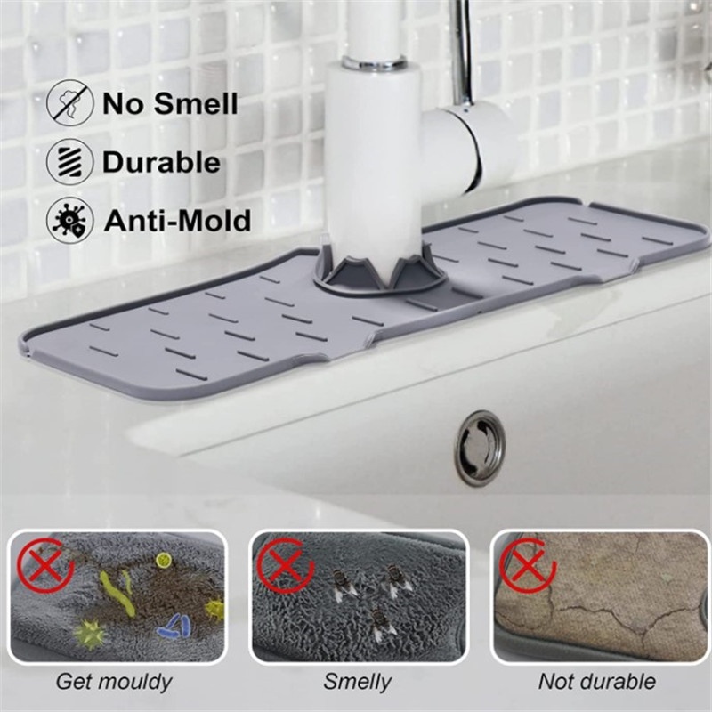 【COD】Faucet Wasted Splash Guard/alas Pelindung Keran Wastafel/Faucet Silicone Absorbent Matk