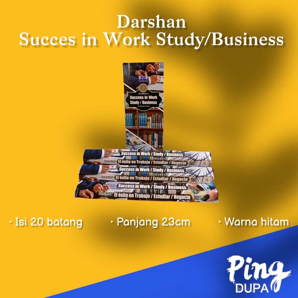 Dupa Succes in Work Study Bussines Hexa  Isi 20 Batang Hio By Darshan India