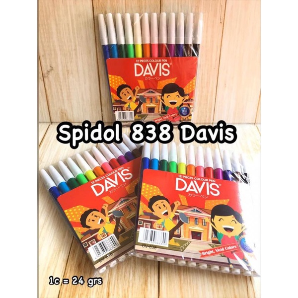 Spidol Davis 12 Warna