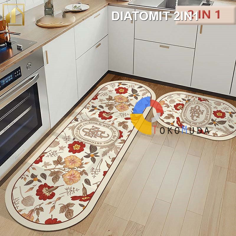 TOKO MUDA COD KESET DAPUR DIATOMITE 2IN1 ANTI SLIP DAN SERAP AIR 120x40 DAN 60x40 lwk11