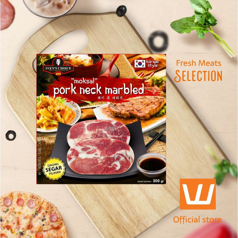 

DAGING BABI SVEN'S CHOICE PORK MOKSAL NECK MARBLED PREMIUM 300g PALING EMPUK