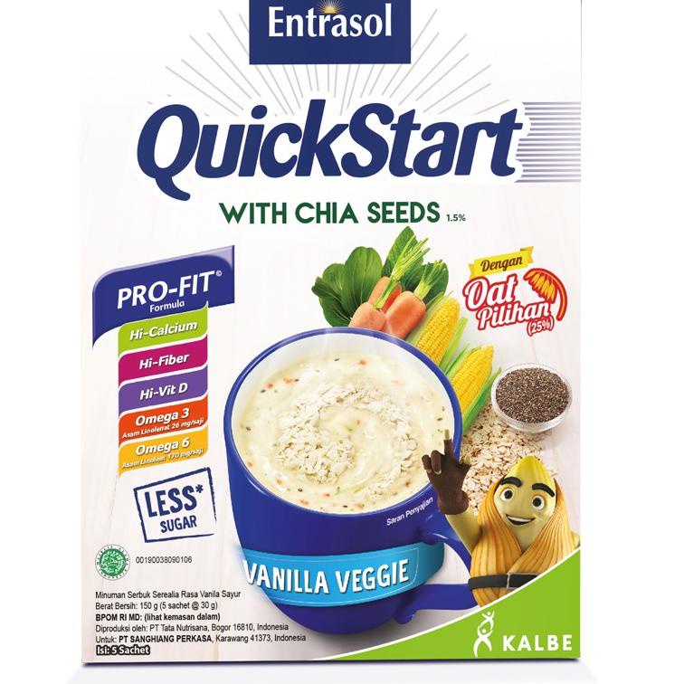 

(I-ULT (➸ Entrasol Quick Start Minuman Sereal Vanila Veggie 5 pcs |super keren