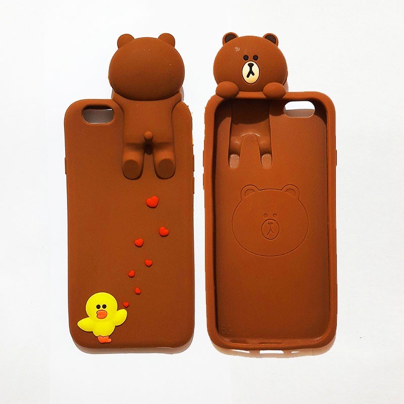 Silikon 3D Karakter For iPhone 7 Silikon boneka lucu pelindung hp case tebal karet softcase lentur