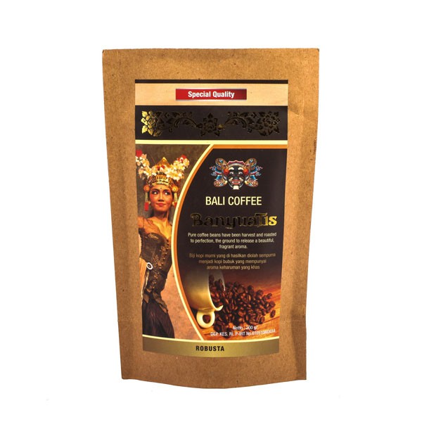 BALICIHUI Kopi Bali Robusta Foil 200 Gram + FREE 1 Sachet Kopi 3 in 1 by Banyuatis