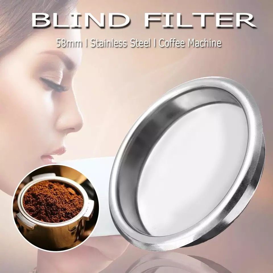 coffee blind filter basket stainless portafilter 51mm 58mm group head backflush backwash cleaner / kopi bowl basket blank filter mesin espresso