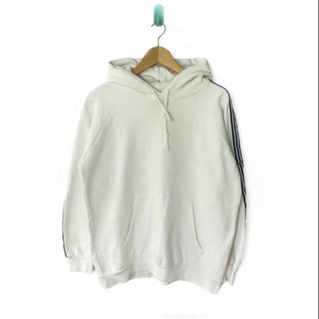COMME CA Blank Taped Pullover Hoodie - White