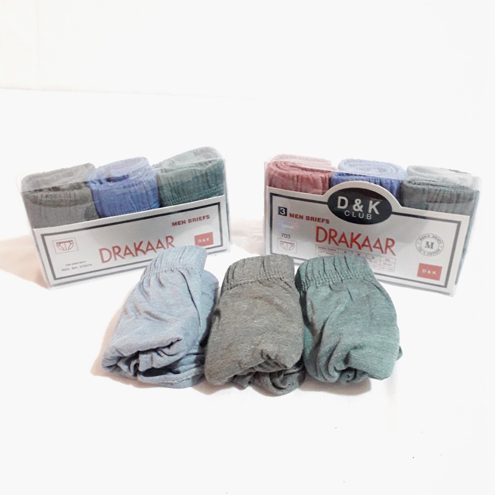 [3 pcs] Celana Dalam Pria Drakaar/ 1 Pack CD Brief