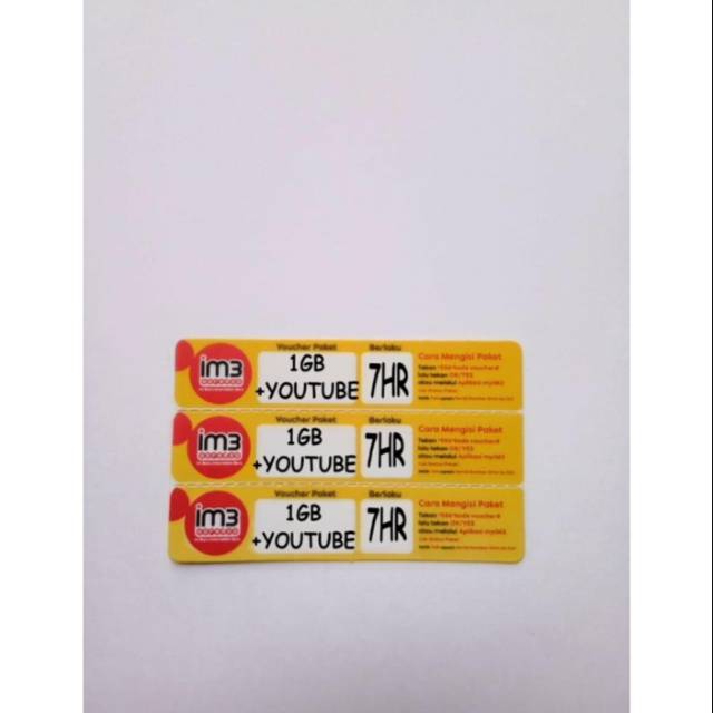VOUCHER INDOSAT 1GB + YOUTUBE 7HARI
