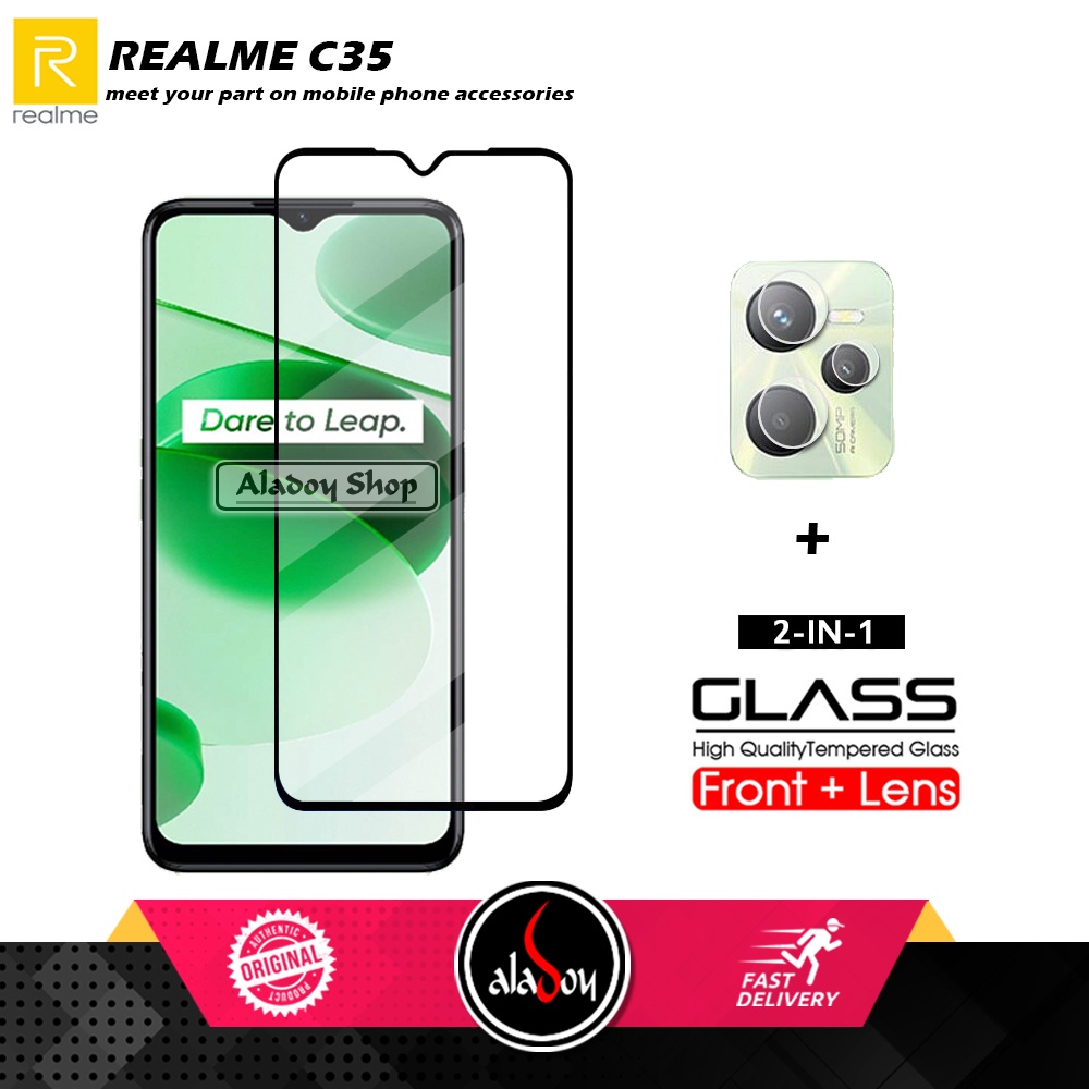 PAKET Tempered Glass Layar Realme C35  Free Tempered Glass Camera