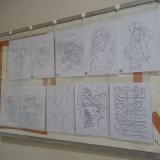 Jual colouring sheet / Gambar Anime Random A4 / Gambar Mewarnai untuk