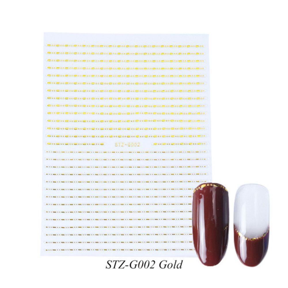 Preva 3D Nail Sticker Star Silver Gold Waved Lines Stripe Stiker Transfer