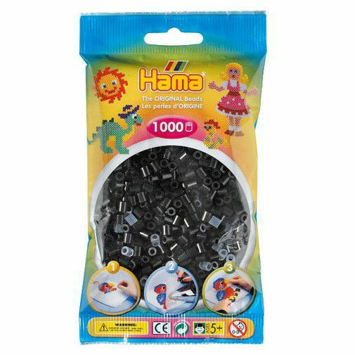 [BLACK] 1000 pcs Hama Beads 5mm Midi Beads Original Denmark