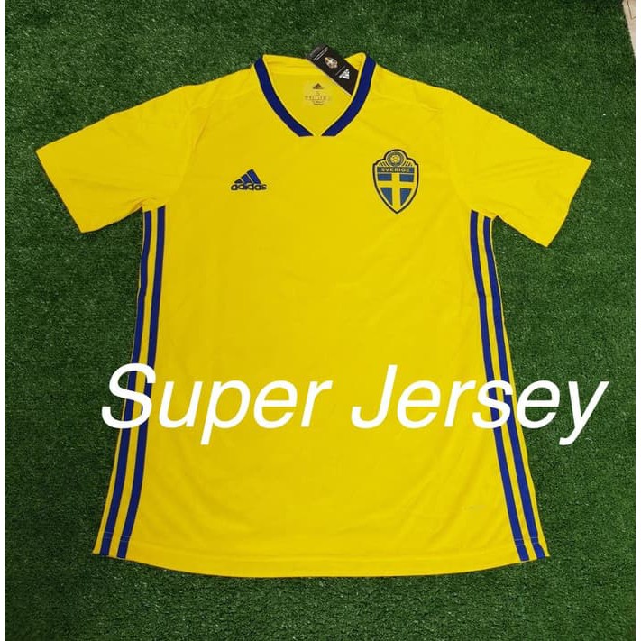 Jersey Grade Ori Sweden Home Jersey Swedia Home World Cup 2018 Kualitas Orignal & Terbaik