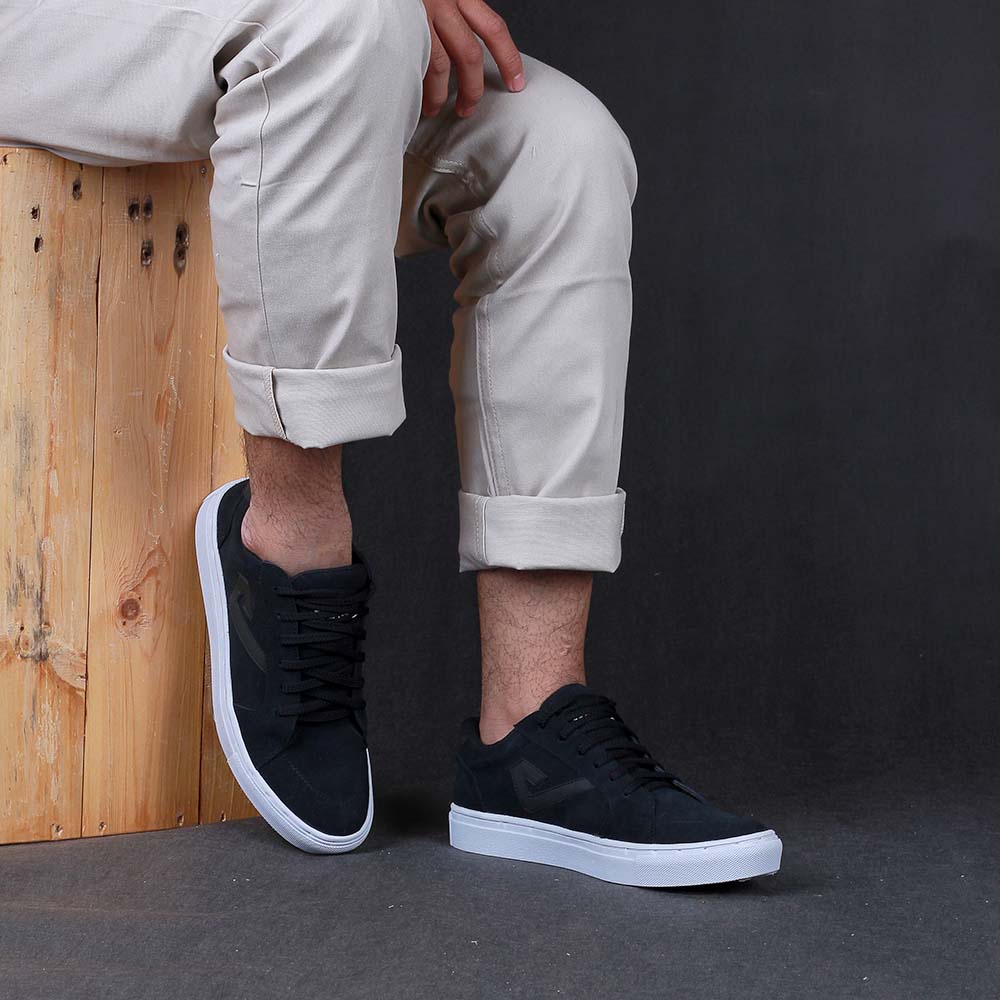 Justrue Sneakers Pria Original Sepatu Kasual Pria Dewasa Hitam 614