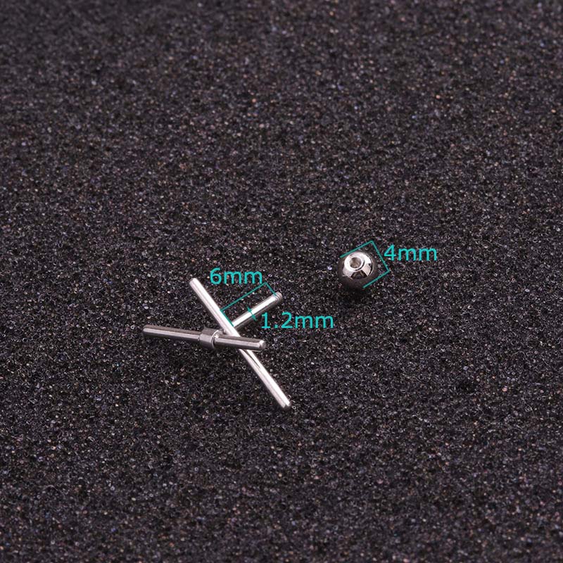 1piece 16G Stainless Steel Bar Upper Lobe Helix Pinna Piercing 6mm Length Ear Tragus