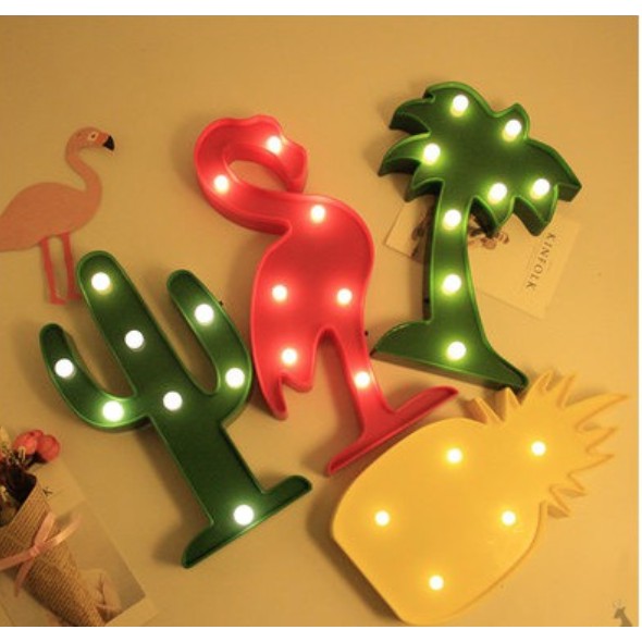 lampu tidur LED diy lamp  lampu malam flamingo / lampu nanas / lampu cactus (UKURAN BESAR)