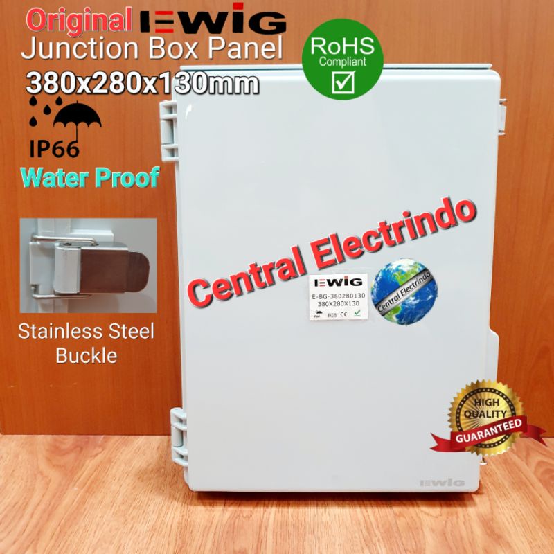 Junction Box Panel BG 380×280×130mm Plastik ABS EWIG With Base Plate.