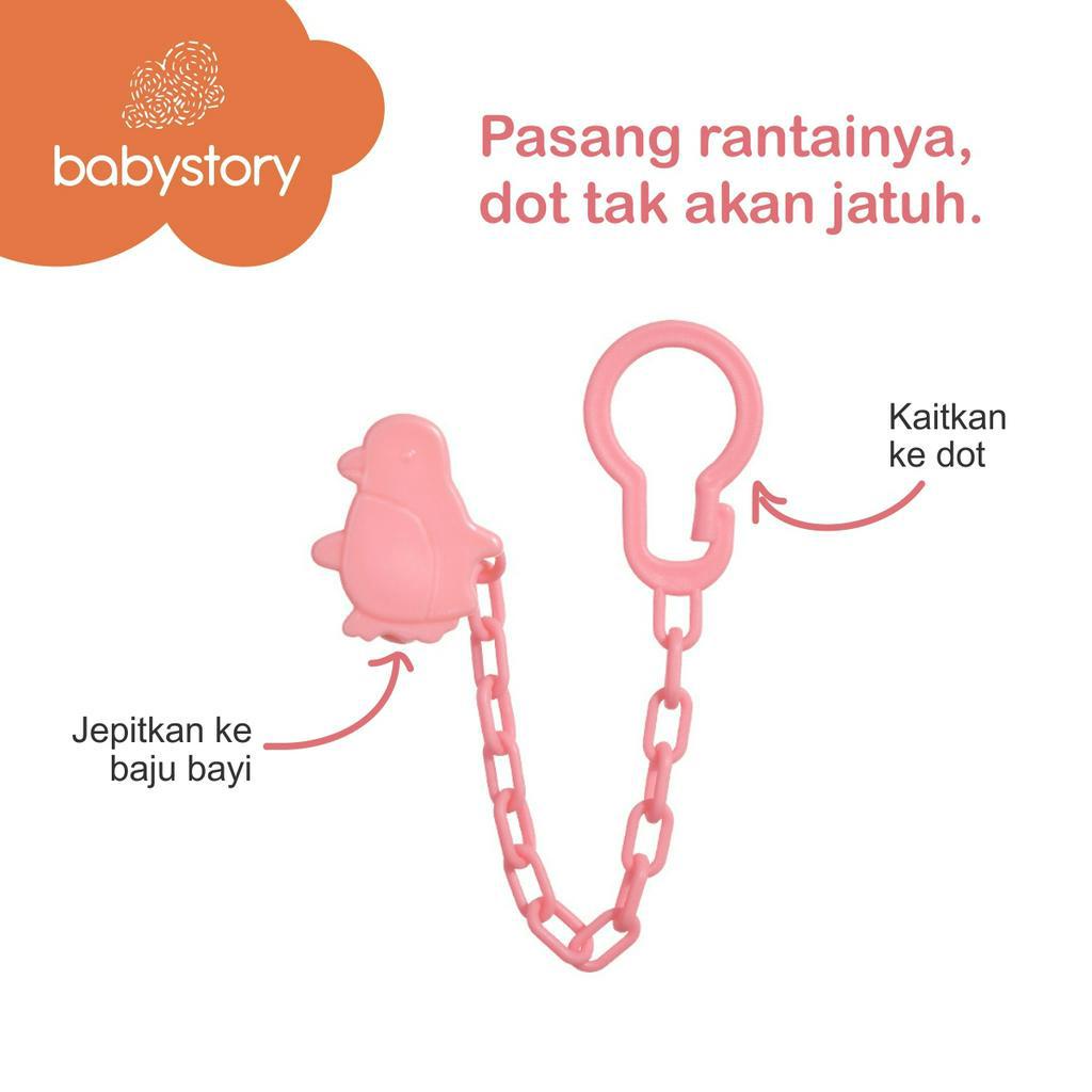 Empeng Dot Bayi Dengan Tutup dan Klip Rantai Penjepit Baby Pacifier empeng bayi