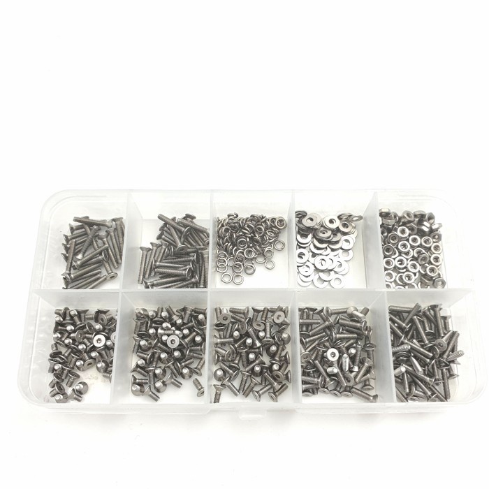 600pcs M2 flat head countersunk baut hex screw mur washer nut