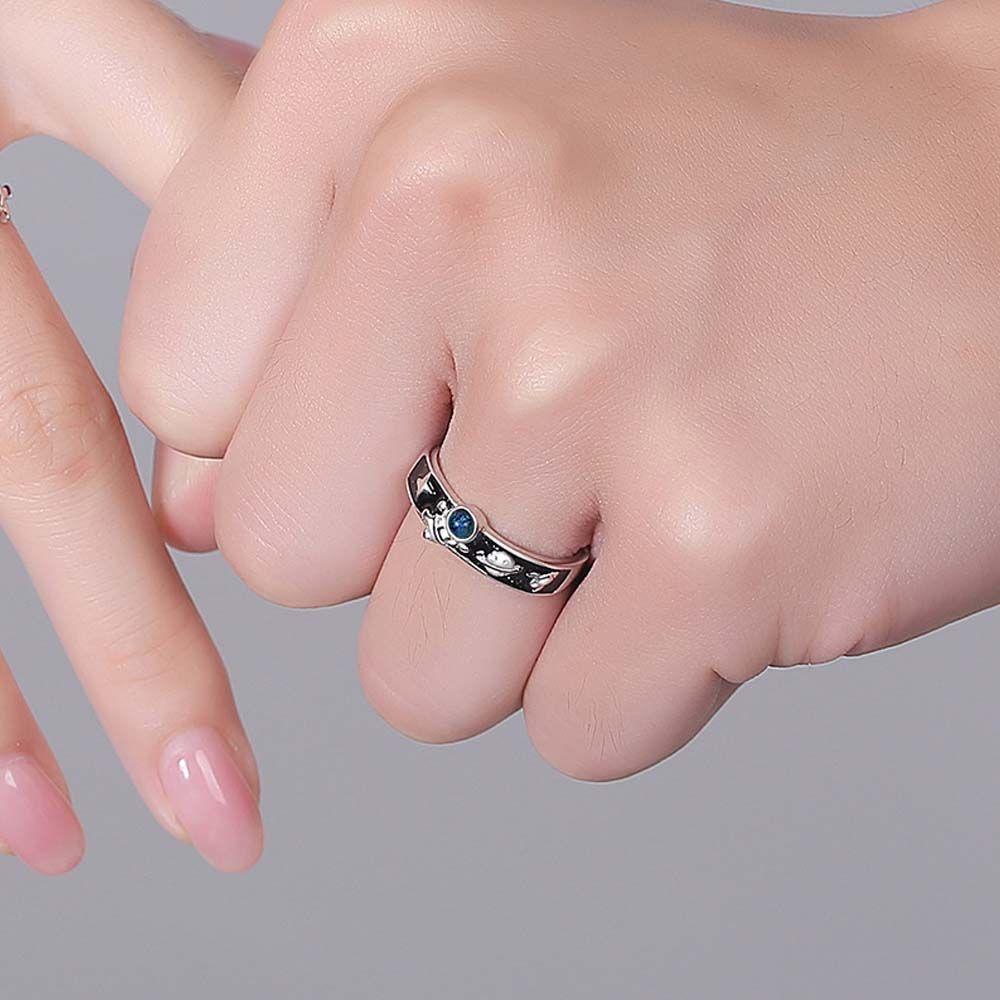 Needway   Cincin Pembukaan Pasangan Trendy Pernikahan Bintang Elegan Untuk Pria Vintage Wanita Rings