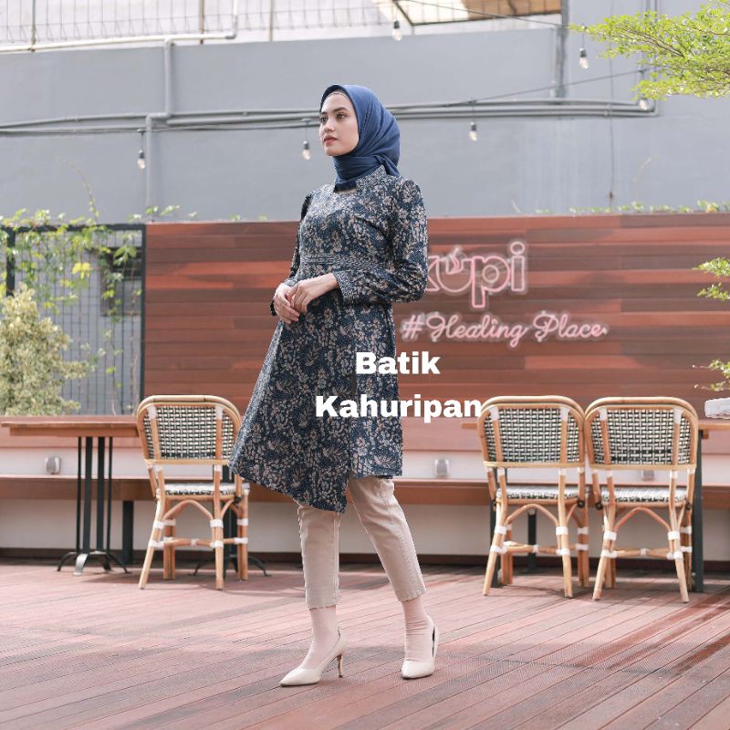 Tunik Batik Wanita Lengan Panjang Batik Wanita Modern Atasan Batik Wanita Motif Jaiz