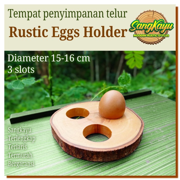 Tempat telur ayam 3 slot rustic chicken egg rack rak penyimpanan telur