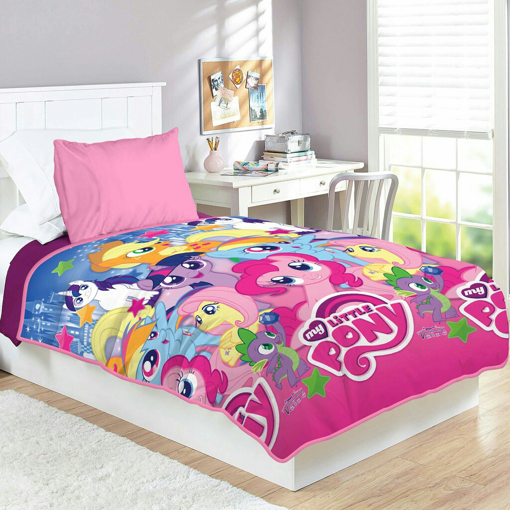 Selimut Valda Sutra Rotary 150x200 Doraemon Hello Kitty Frozen Keroppi LOL Mickey Tsum Unicorn Pony-Little Pony