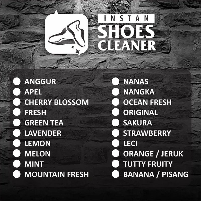 Cairan Pembersih Sepatu Instan / Shoes Cleaner aneka aroma kemasan spray 60 ml