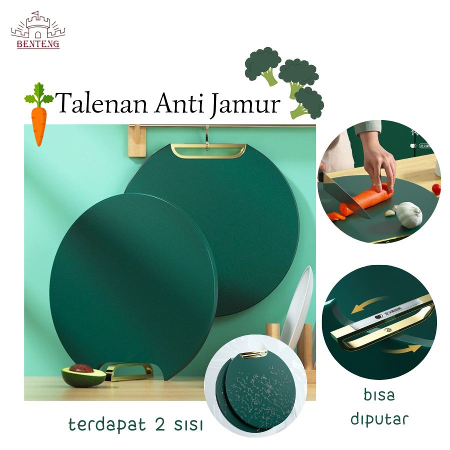 TAJ2 - 2 In 1 Cutting Board Premium Talenan Anti Jamur Bisa Berdiri