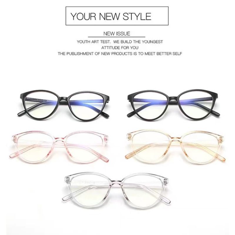 (Grosir_solo_store)  KM_C1 Kacamata anti radiasi cat eye korea fashion