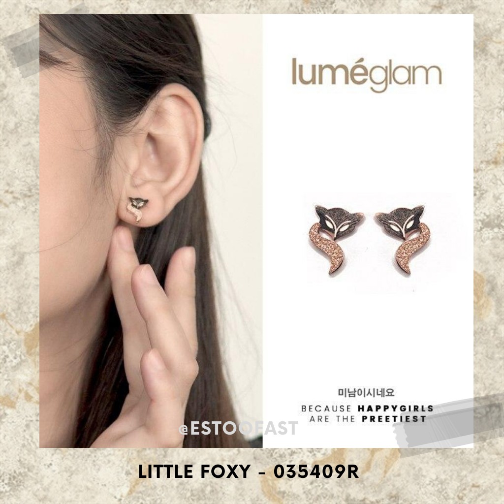 Anting Tusuk Korea Kecil Foxy Simple Titanium Fashion Classic Cute Lucu Rose Gold