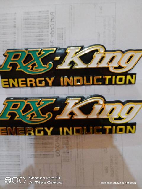 Emblem logo bok aki rx king hijau sepasang