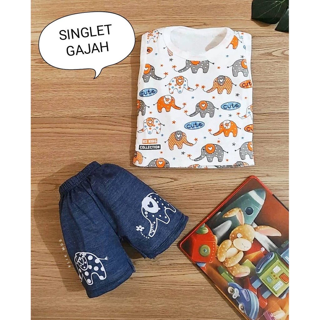 Klik Mds Baju Singlet Anak Bayi Laki-laki Warna Putih Usia 0-12 Bulan Motif Fero And Dino