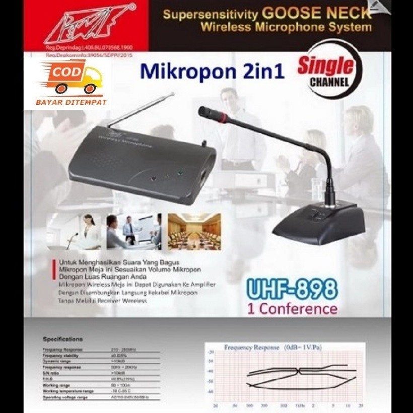 Mic wireless meja karaoke original pewie uhf 898 1 conference original new