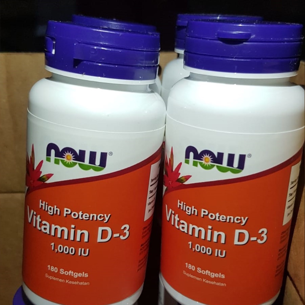 NOW FOODS Vitamin D3 1000 IU High Potency 180 softgel - Vit D MADE IN USA