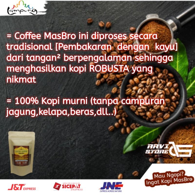 KOPI BUBUK ROBUSTA LAMPUNG ASLI MURNI TANPA CAMPURAN MURAH RASA TIDAK MURAHAN COFFEE MASBRO 100 gram