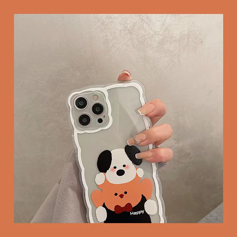 Soft Case Silikon TPU Transparan Motif Beruang Anjing Untuk IPhone 12 13 SE 2020 6 6S 7 8 Plus X XS XR 11 Pro Max